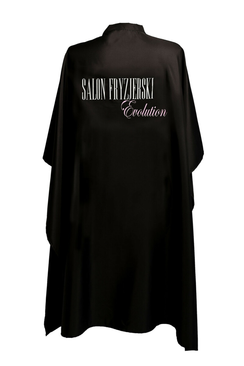 Peleryna Fryzjerska Długa Basic Czarna + Nadruk Logo