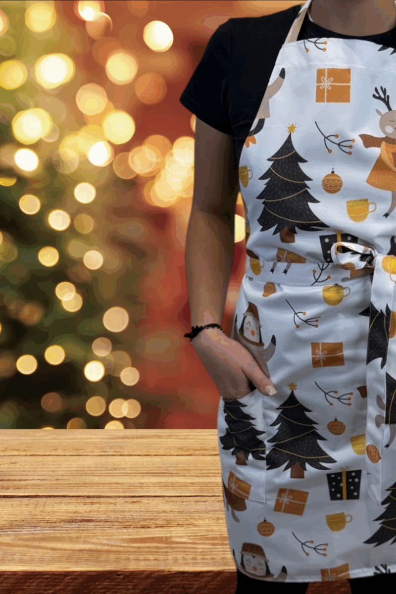 Fartuszek Klasyczny Świąteczny Białe Święta