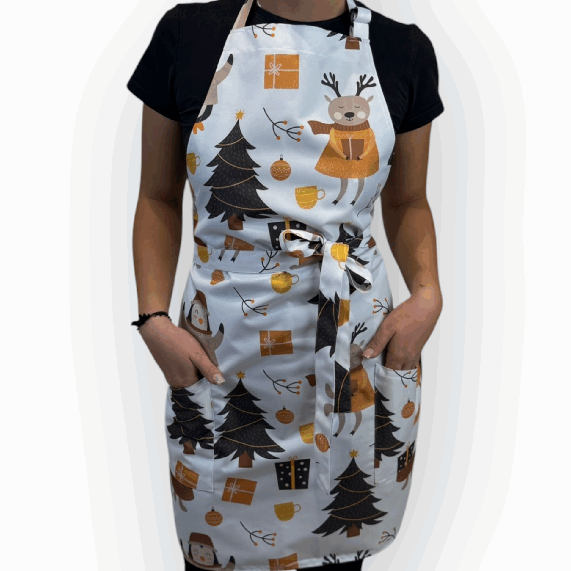 Fartuszek Klasyczny Świąteczny Białe Święta - obrazek 2