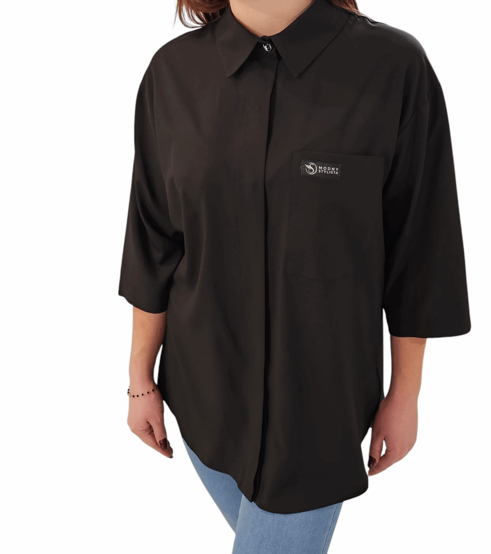 Koszula Fryzjerska Soft 01 Czarna - obrazek 3