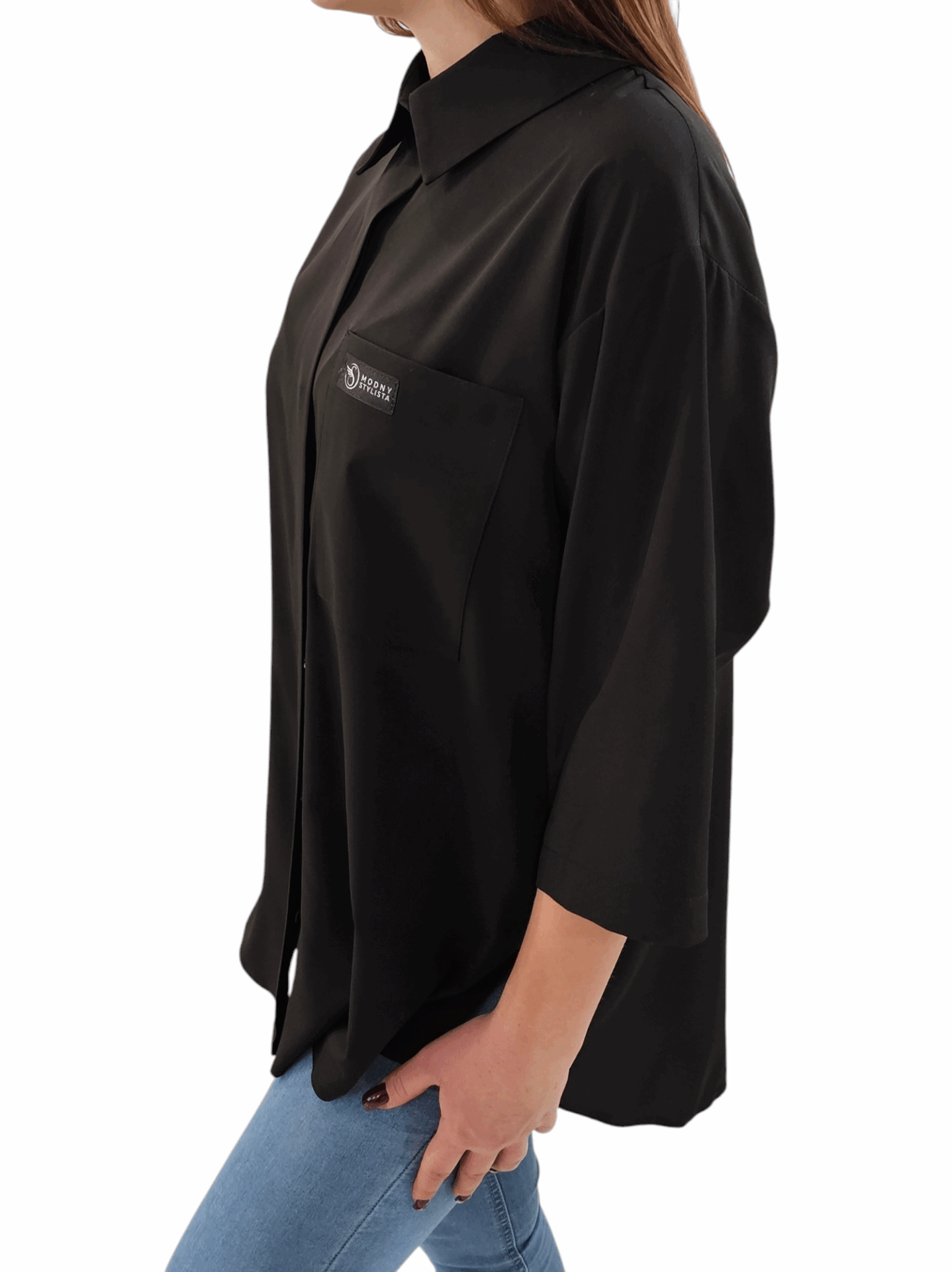 Koszula Fryzjerska Soft 01 Czarna - obrazek 2