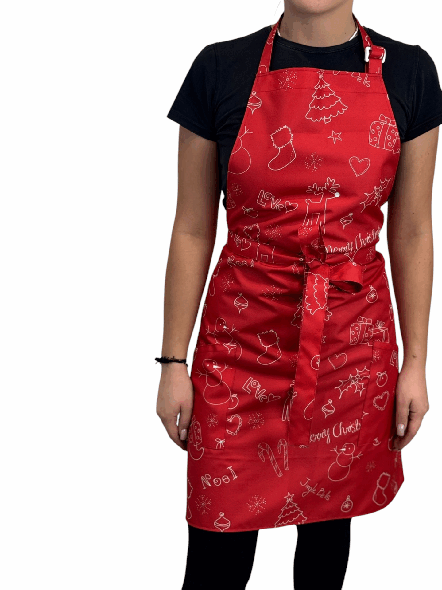 Fartuszek Klasyczny Świąteczny Czerwony - obrazek 2