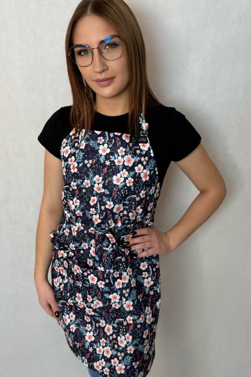 Fartuszek Klasyczny Floral Granatowy