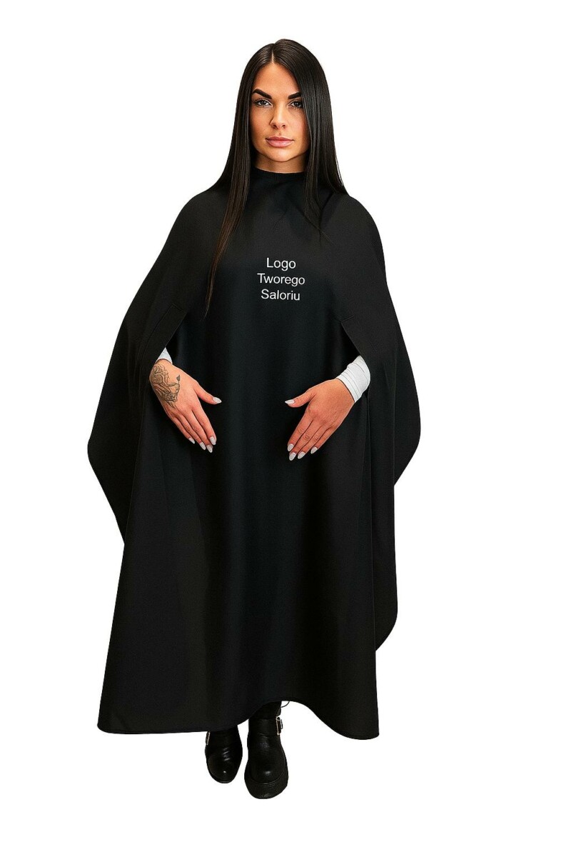 Haft na pelerynie fryzjerskiej